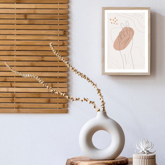 Modern Minimalist Hand Abstract Boho Wall Art Print Home Decor [No Frame] - Picture 4 of 5